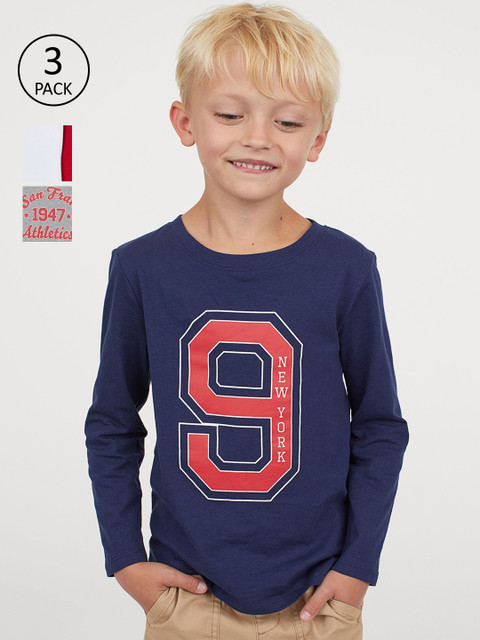 

H&M Boys Multicoloured 3-Pack Jersey Tops, Multi
