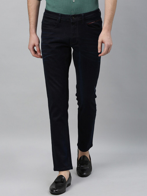 

RARE RABBIT Men Navy Blue Slim Fit Mid-Rise Clean Look Jeans
