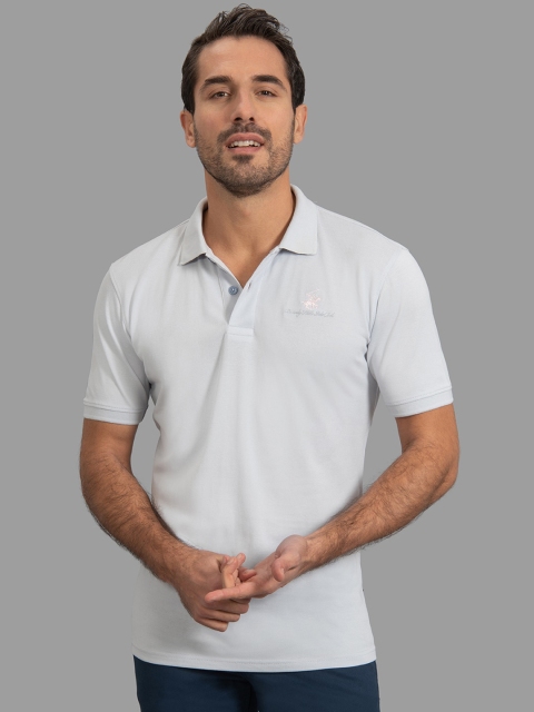 

Beverly Hills Polo Club Men White Solid Polo Collar T-shirt