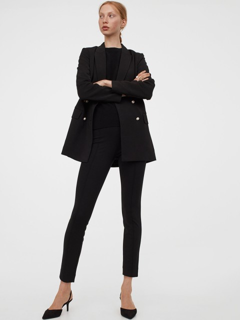 

H&M Women Black Solid Tailored Treggings