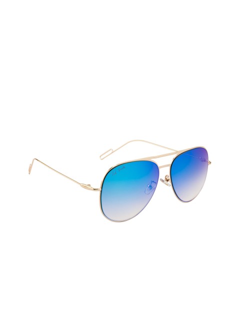

Ted Smith Unisex Aviator Sunglasses TS-S-0770/S_GLD/BLU, Blue