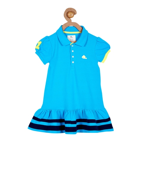 

Cherry Crumble Girls Blue Solid T-shirt Dress