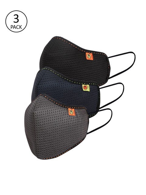 

Marc Loire Adults 3 Pcs 6-Ply Reusable Outdoor Masks, Blue