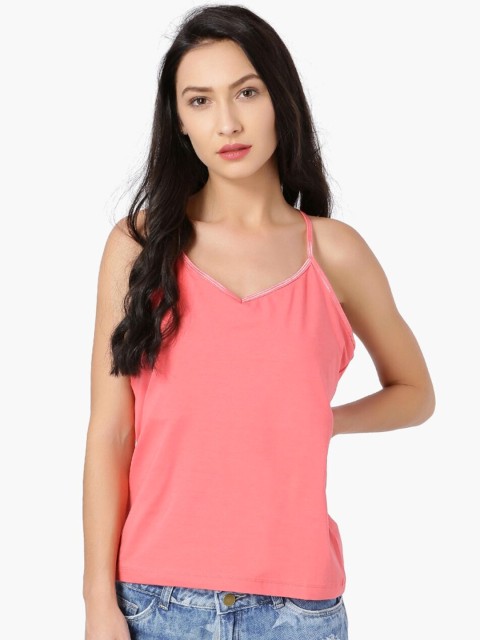 

Ginger by Lifestyle Women Pink Solid Styled Back Top