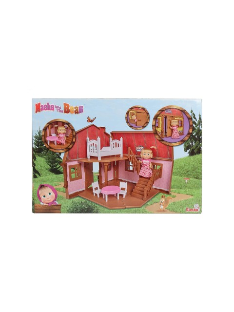 

Masha and The Bear Kids Brown & Pink Simba Masha 2 Floor Foldable House & Doll