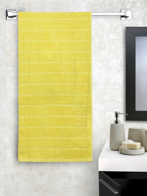 

SPACES Unisex Lime Green Striped 233 GSM Bath Towel