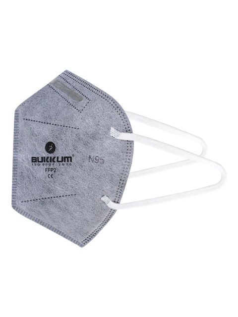 BUKKUM Unisex Grey Solid 3-Ply Reusable N95 Masks