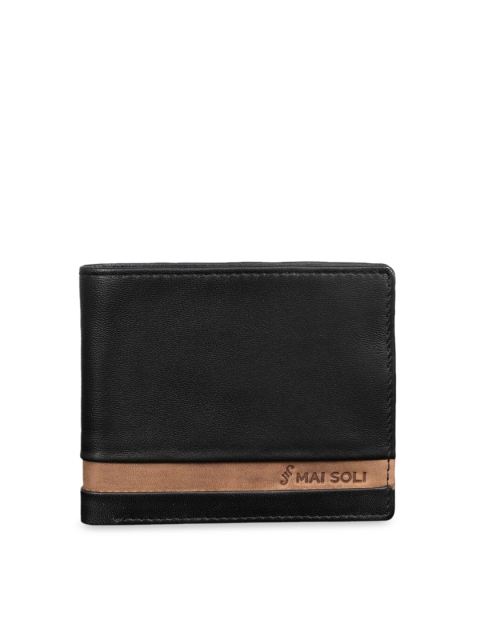

MAI SOLI Men Black Solid Two Fold Wallet