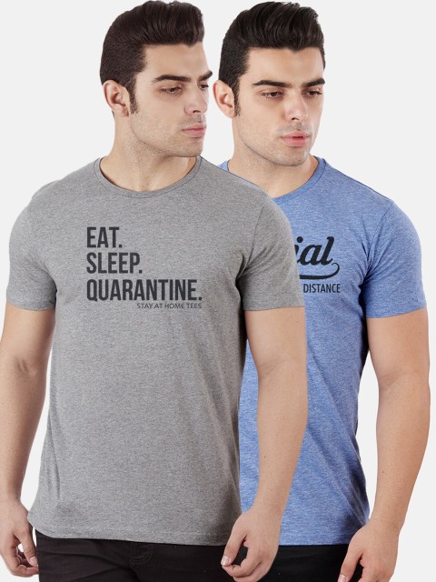 

Free Authority Men Pack of 2 Solid Round Neck T-shirts, Grey