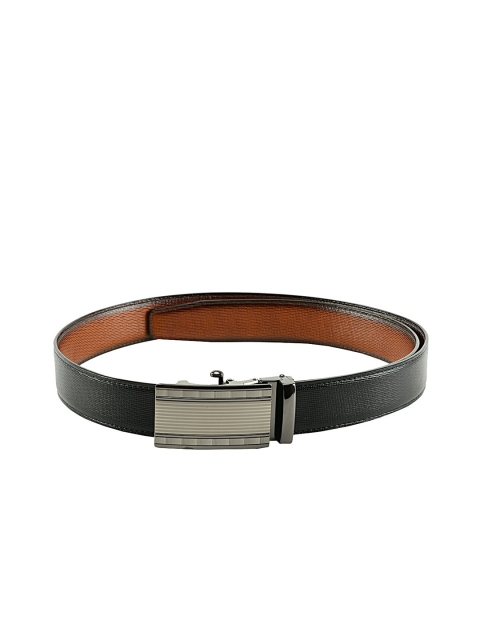 

WINSOME DEAL Men Black & Brown Textured Reversible Belt
