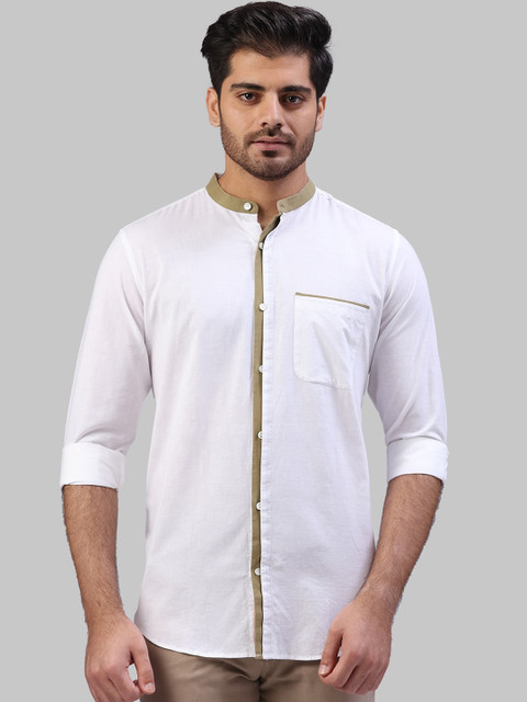 

Raymond Men White Regular Fit Solid Casual Shirt