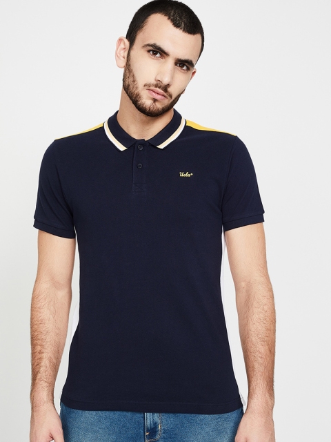 

UCLA Men Navy Blue Solid Polo Collar T-shirt