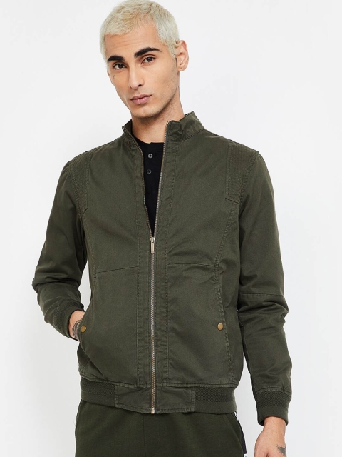 

Bossini Men Olive Green Solid Bomber