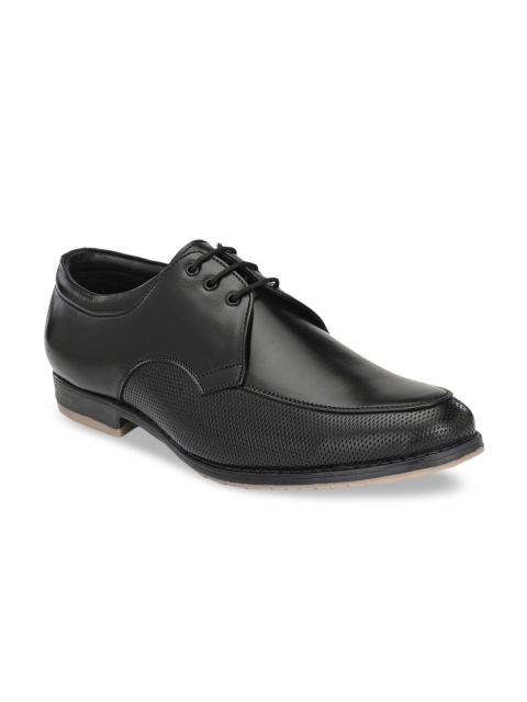 

Fentacia Men Black Solid Genuine Leather Formal Derbys