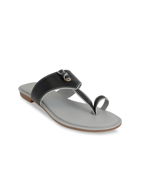 

Kielz Women Black Solid T-Strap Flats