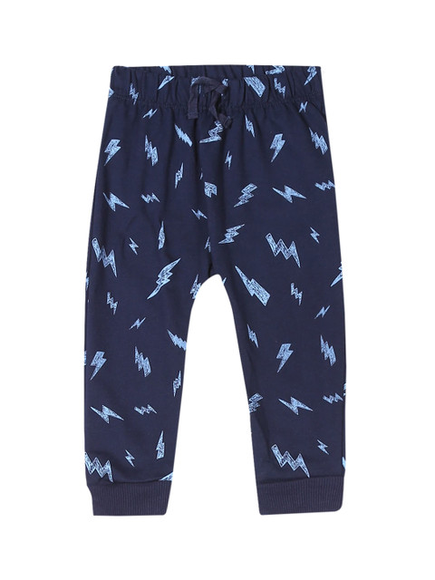 

The Childrens Place Boys Navy Blue & Blue Printed Straight-Fit Joggers