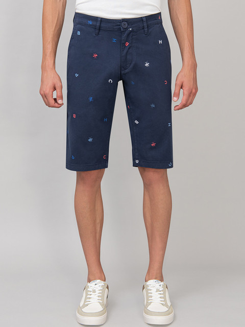 

Beverly Hills Polo Club Men Navy Blue Printed Regular Fit Regular Shorts