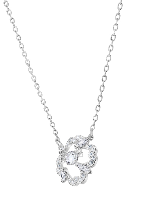

SWAROVSKI Rhodium-Plated Sparkling Flower Necklace, Silver