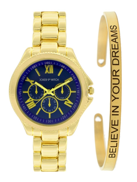 

Joker & Witch Women Blue & Gold Ella Watch & Braclet Stack JWBS135