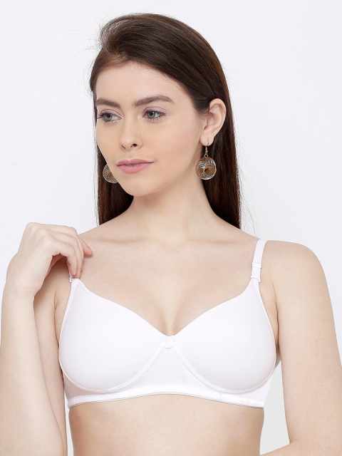 

SHERRY White Solid Non-Wired Lightly Padded Everyday Bra Jigna White