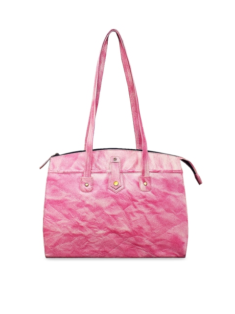 

ABYS Women Pink Solid Genuine Leather Laptop Bag