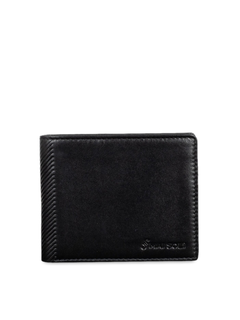 

MAI SOLI Men Black Solid Genuine Leather Two Fold Wallet
