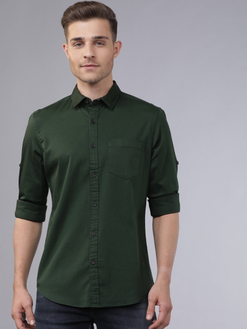 

Ecko Unltd Men Green Slim Fit Solid Casual Shirt