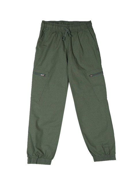 

The Childrens Place Boys Green Solid Joggers