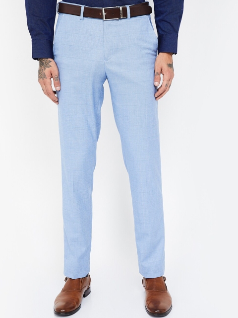 

CODE by Lifestyle Men Blue Slim Fit Solid Formal Trousers