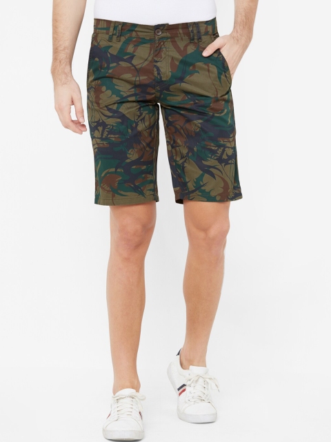 

FiTZ Men Olive Green Printed Regular Fit Regular Shorts