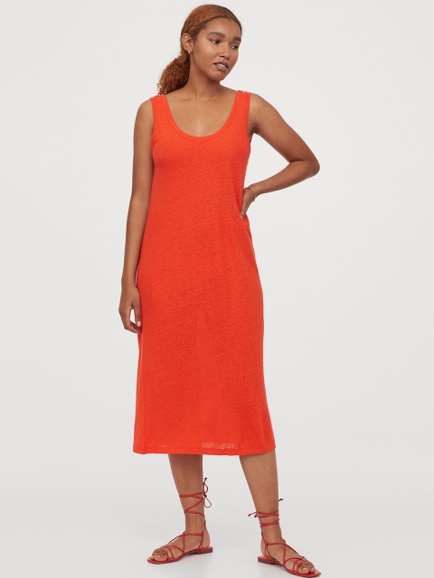 

H&M Women Red Solid A-Line Dress