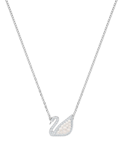 

SWAROVSKI White Rhodium-Plated Iconic Swan Necklace