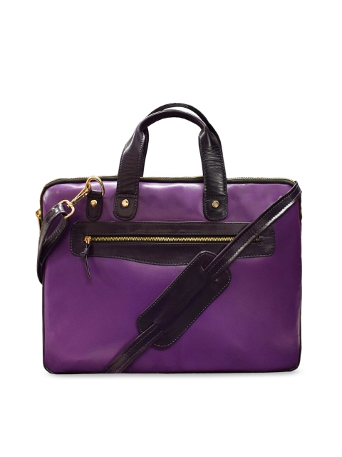 

ABYS Unisex Purple Solid Genuine Leather Laptop Bag