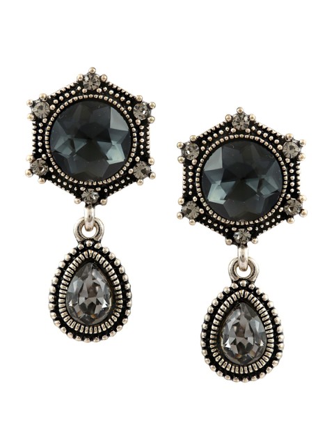 

Sia Art Jewellery Silver-Plated & Sea Green Geometric Drop Earrings