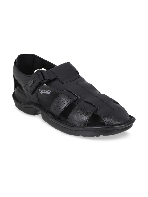 

Buckaroo Men Black Leather Fishermen Sandals