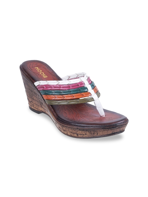 

Mochi Women Multicoloured Striped Wedge Heels, Multi