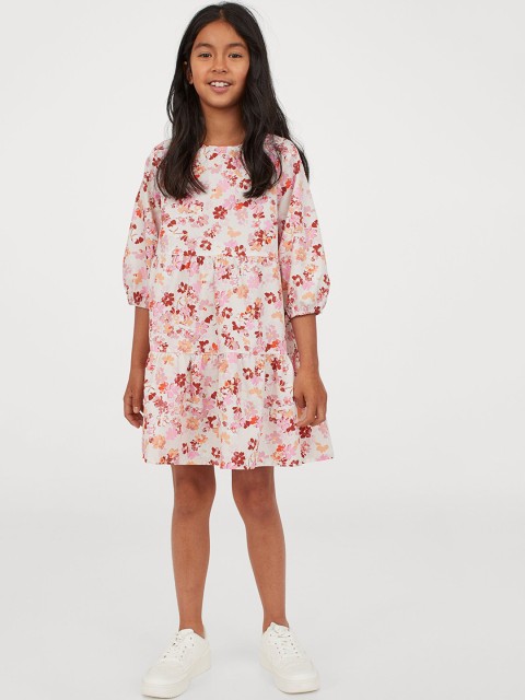 

H&M Girls Off-White & Pink Patterned Dress