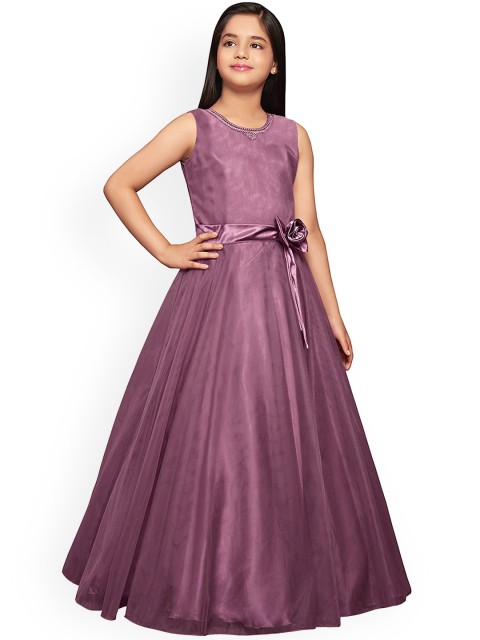 

BETTY Girls Purple Solid Maxi Dress