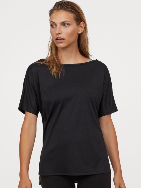 

H&M Women Black Solid Sports Top
