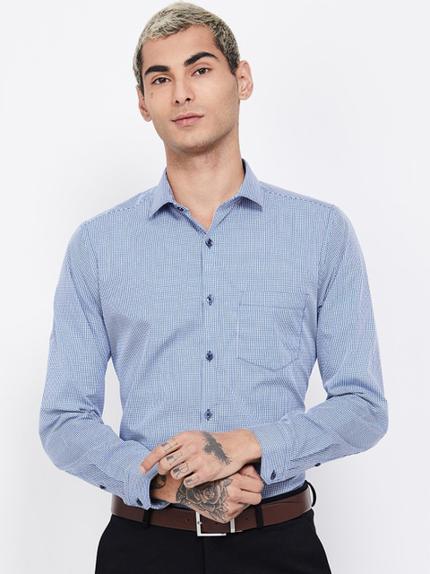 

CODE by Lifestyle Men Blue Slim Fit Checked Casual Shirt