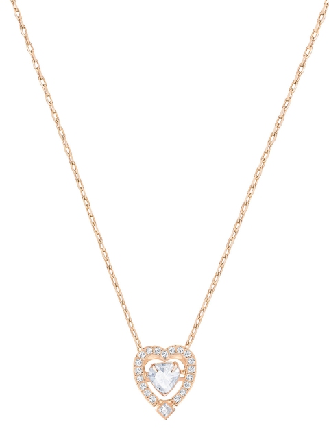 

SWAROVSKI Rose Gold-Plated Sparkling Dance Heart Necklace, White