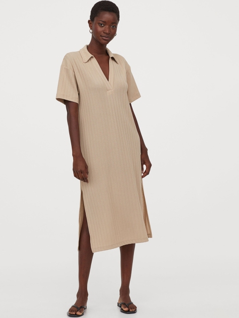 

H&M Beige Ribbed Dress