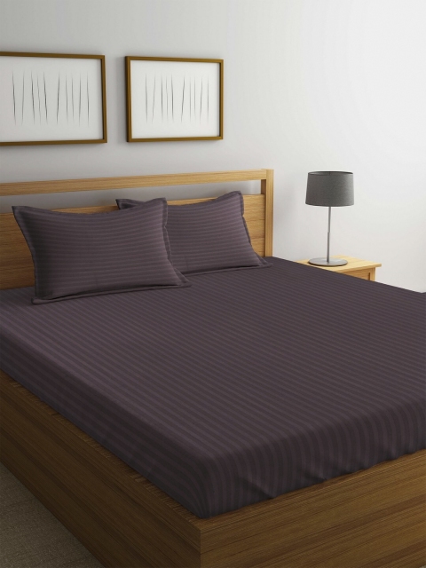 

Trident Burgundy Striped 210 TC Cotton 1 King Bedsheet with 2 Pillow Covers