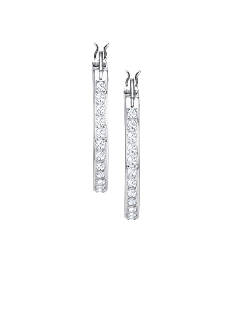 

SWAROVSKI Silver-Toned Rhodium-Plated Circular Hoop Earrings