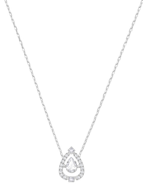

SWAROVSKI Rhodium-Plated Sparkling Dance Pear Necklace, White
