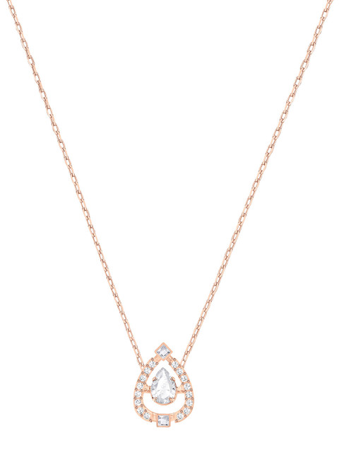 

SWAROVSKI Rose-Gold Plated Sparkling Dance Pear Necklace, White