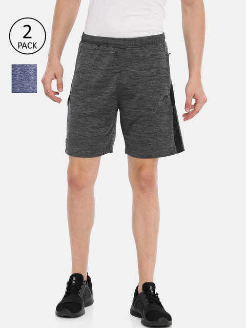 

Proline Active Men Pack of 2 Solid Regular Fit Sports Shorts, Navy blue