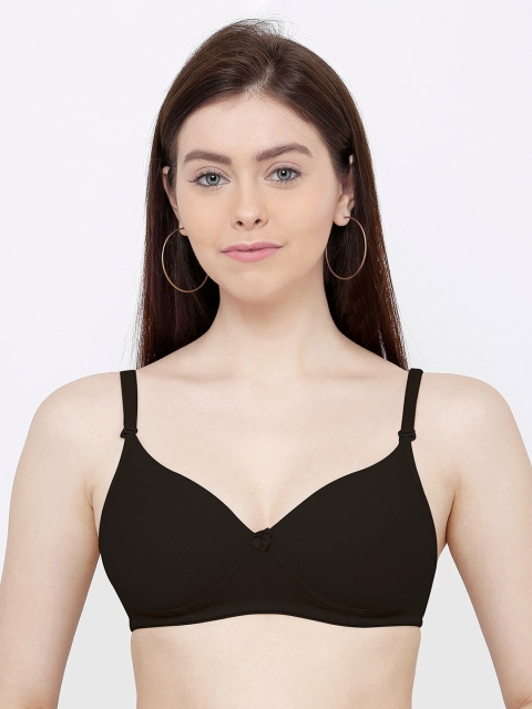 

SHERRY Black Solid Non-Wired Lightly Padded Everyday Bra