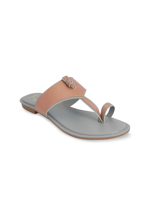 

Kielz Women Peach-Coloured Solid One Toe Flats