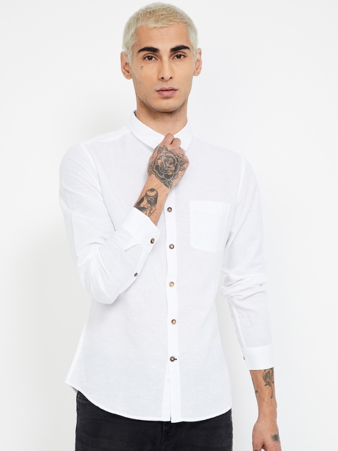 

Fame Forever by Lifestyle Men White Slim Fit Solid Casual Shirt